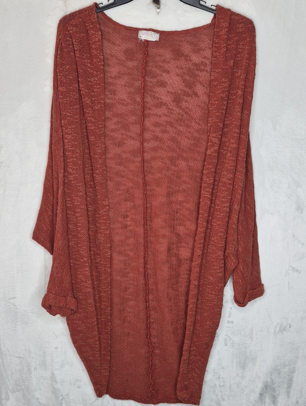 Free People Beach Sweetheart Oversized Cardigan Rust OS (One Size) 43"